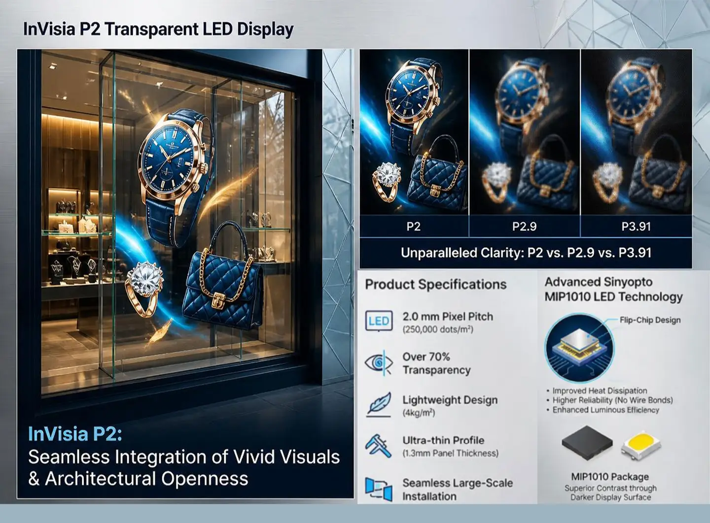 InVisia P2 transparent LED displays
