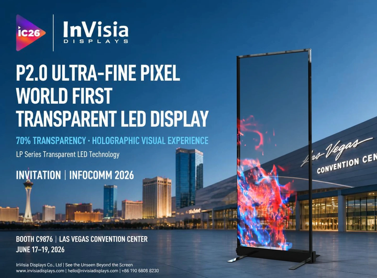 InfoComm 2026 Live InVisia Unveils the World's First P2 Holographic LED Display