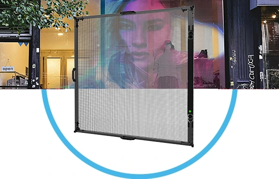 transparent LED mesh ViTra Lite application transparent LED mesh ViTra Lite application